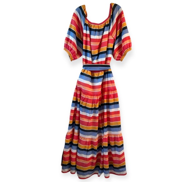 Boston Proper Striped Off-Shoulder Maxi Dress - Picture 7 of 9